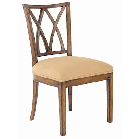 English Dining Side Chair with Upholstered Seat